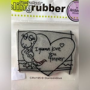STAMPENDOUS! CRV195 Cling BlockArt Iguana, Vintage